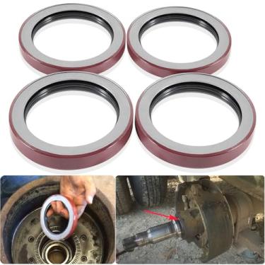 Imagem de Pacote com 4 rodas de cubo de reboque vedação de óleo unitizada para Dexter 9K-10K GD eixos ID 2,875'' x OD 3,880'', kit de substituição de vedações de graxa 010-051-00, 370150BGO