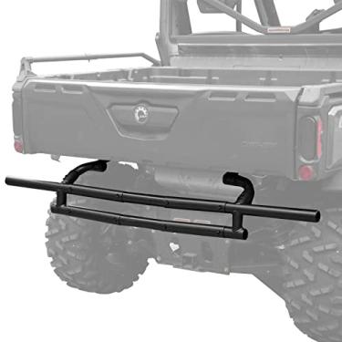 Imagem de A & UTV PRO Protetor de para-choque traseiro para Can-Am Defender HD5 HD8 HD9 HD10 Max 2016-2023, acessórios de protetor de escova traseiro combinado resistente, preto