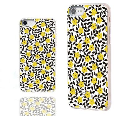Imagem de ARTIOSIT Capa para iPhone SE 2022 2020, capa para iPhone 8 7, capa para iPhone 6S 6 para meninas e mulheres, capas finas de TPU macio para iPhone SE 3rd 2nd 8/7 6S/6, lindas flores amarelas elegantes