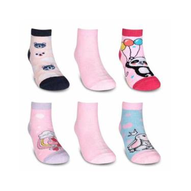 Imagem de Kit 3 Pares de Meias 23/27 Kids Basic Cano Curto Feminina Sortidas (00