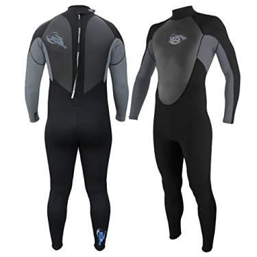 Imagem de H2Odyssey Roupa de mergulho masculina de 3/2 mm com zíper nas costas - maiô masculino de manga comprida para prancha de surf e mergulho em alto mar (3GG, cinza)
