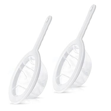 Imagem de 2 peças de nylon filtro de malha fina de plástico malha ultra fina com alça, para filtragem de suco leite hidromel cozinha (malha 100/200)