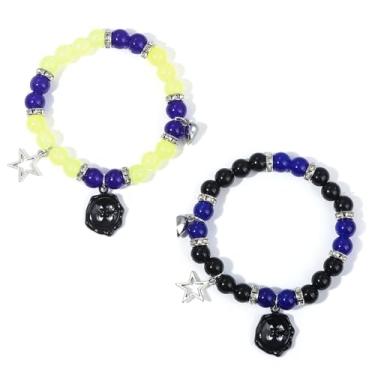 Imagem de SONGCHANGJEWELRY BFF Wybie Pulseira combinando Mercadoria Halloween Presentes Amigos Coisas Joias Acessórios de Fantasia para Coraline Cosplay, 7 inches, Zinco, Sem Pedra Preciosa