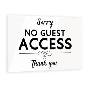 Imagem de Placa "No Guest Access" – Acabamento em vidro acrílico transparente – Ideal para espaços privados, aluguéis e escritórios (branco, 8,9 cm x 12,7 cm)