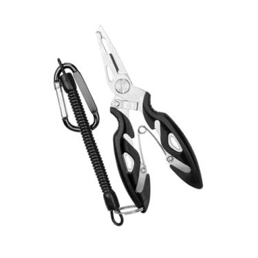 Imagem de Dynwave Alicates de pesca Split anéis alicates não -lip para pesca iscas de fishing ferramenta ganchos de ganchos de linha de linha para corte de linha de, Preto