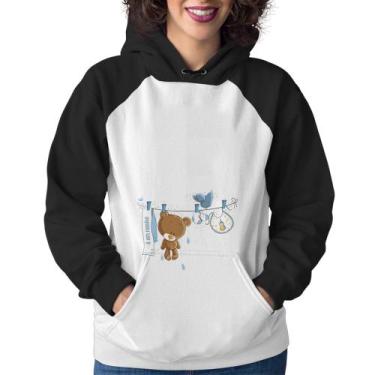 Imagem de Moletom Feminino É um menino - Foca na Moda, Branco, Preto, G