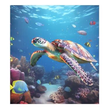 Imagem de senya Painel de capa magnética para lava-louças para a tartaruga marinha nadando no mar, lavadora de louça, adesivo de porta