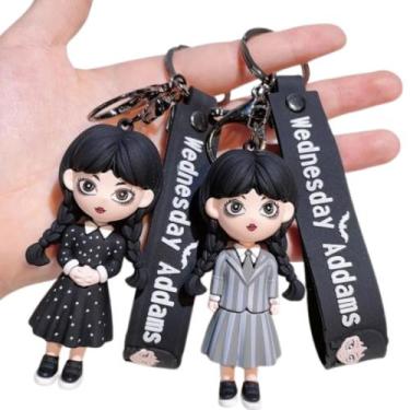 Imagem de Kit Chaveiro Família Addams Wandinha Chave Carro Bolsa Presente - Pean