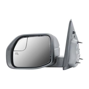 Imagem de Espelho retrovisor de porta do lado esquerdo do motorista de substituição e vidro aquecido com tampa preta texturizada de vidro de ponto cego para Ford Maverick 2022-2025