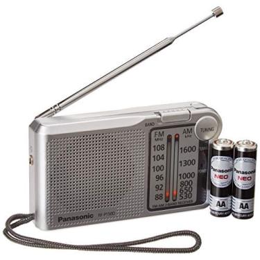Imagem de Rádio portátil am/fm bateria operada de bolso (Prata/Tapete)