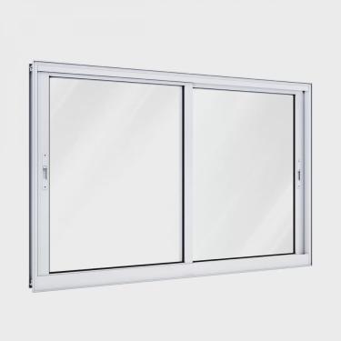 Imagem de Janela de Alumínio de Correr 100x120cm 2 Folhas Sem grade Lucasa Alumínio