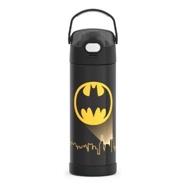 Imagem de THERMOS FUNTAINER Garrafa isolada a vácuo de aço inoxidável de 473 ml com tampa de bico largo, Batman
