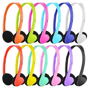 Imagem de Kids Headphones Bulk for Classroom School 12 Pack Multi Colored,Class Set Headsets for Students School Classroom Boys Girls Children Toddler Baby Teens and Adults(12 Colors)