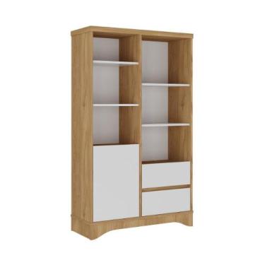 Imagem de Estante com 1 Porta e 2 Gavetas Toledo Olmo Branco - CASA H