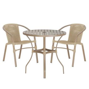 Imagem de 02 Cadeiras Floripa E Mesa Roma 80cm Fendi Trama Original Rami