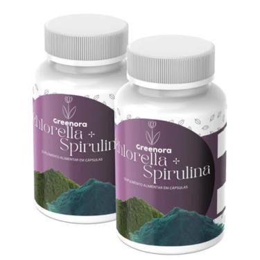 Imagem de Chlorella + Spirulina - 120 Cápsulas - Greenora (Kit 2)