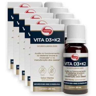 Imagem de Kit 5 Vita D3 + K2 Vitafor 20ml Menta