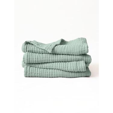 Imagem de Viva Maison - Pacote de 4 toalhas de mão de musselina, luxuoso, 100% algodão turco, fino, macio, de secagem rápida, sem fiapos, tamanho grande, conjunto de toalhas de banheiro (verde sálvia, pacote