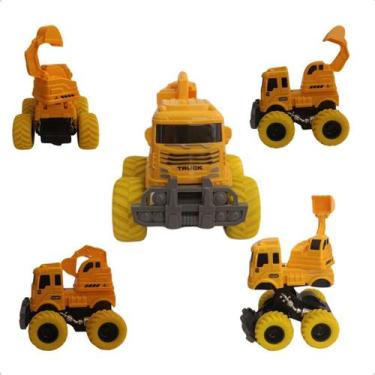 Imagem de Brinquedo Caminhão Construção Fricção Infantil Colorido - Top Kids