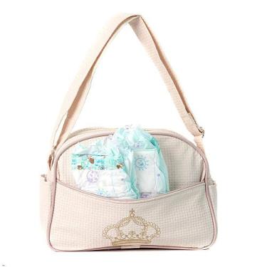 Imagem de Conjunto para Bebê Reborn com 02 Fraldas com Bolsa Maternidade Bege