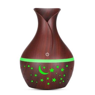 Imagem de Aromatizador Difusor Ambiente Ultrassônico Estrelado Led - Madeira Esc