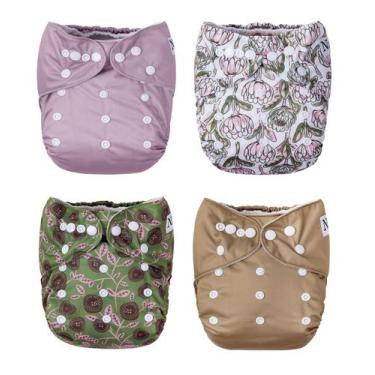 Imagem de Fraldas de bolso de tecido Nora's Nursery Meadow, pacote com 4 inserçõ
