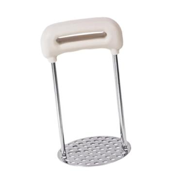 Imagem de Generic Amassador de batatas, manual, utensílio de cozinha multiuso, espremedor de batatas, amassador de alimentos para batatas, ovos e vegetais, Branco
