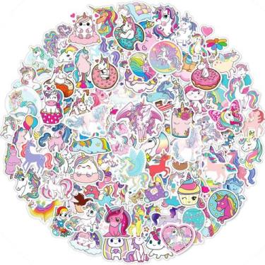 Imagem de Adesivos EAPHANT Unicorns, 100 unidades de vinil impermeável para cria