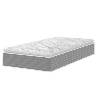 Imagem de Colchão Solteiro Molas Ensacadas Pillow Top 88x188x25cm Martino Cinza Umaflex Cinza