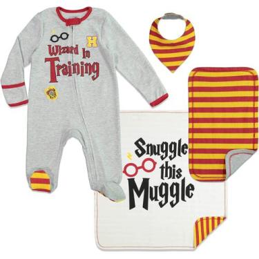 Imagem de Conjunto de roupas Harry Potter Newborn Baby 0-6 meses, 4 peças