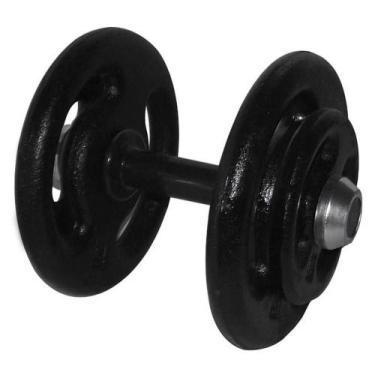 Imagem de Dumbbell Pintado Pegada Emborrachada Academia Fitness 22kg - ANILHAS