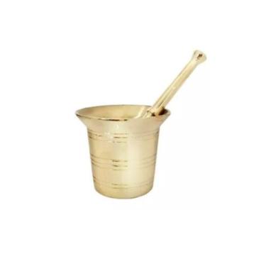 Imagem de Almofariz Em Bronze Socador de Alho 9 Cm - MARDMETAIS