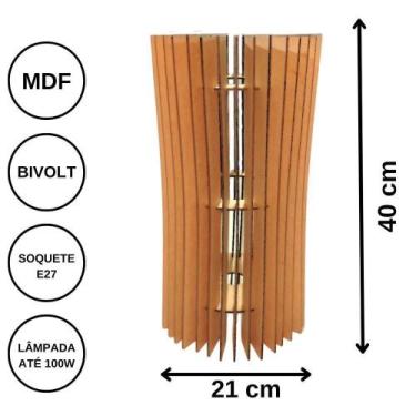 Imagem de Abajur Monalisa De Mesa Marrom 40x20cm - LENOBRE