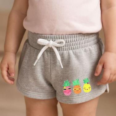 Imagem de Short Moletinho Infantil Feminino Estampado Frutas Fofas Diversão aleg