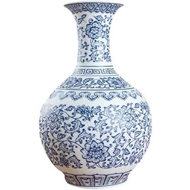 Imagem de Vaso vaso vaso sem esmalte azul e branco vasos de porcelana entrelaçados design de lótus flor vaso de cerâmica decoração da casa Jingdezhen vasos de flores vaso decoração de escrita