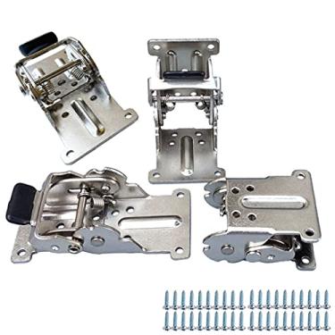 Imagem de 4 peças de suporte dobrável - dobradiça autotravante - acessórios de perna e suporte de canto - para pernas dobráveis - bancada de trabalho dobrável - extensão de mesa dobrável na cozinha (0-90-180