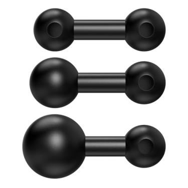 Imagem de iGoevo Kit adaptador de cabeça esférica de 17 mm – Converte 17 mm a 20 mm e 25 mm com parafuso de 1/4 de polegada – Suporte para GPS, telefone e CarPlay, câmeras, acessórios