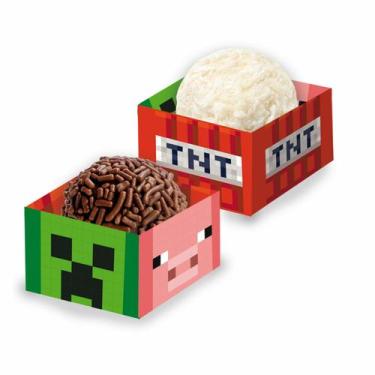 Imagem de Porta Forminha Festa Minecraft 40 Unidades Festcolor - Produto Licenci