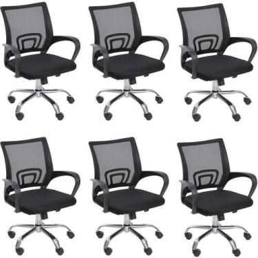 Imagem de Kit 6 Cadeiras Escritório Diretor Tela Mesh com Relax Tok 3310 - Espre
