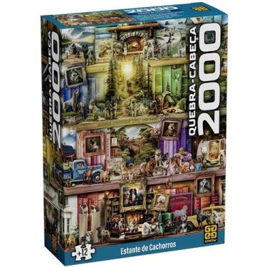 Imagem de Quebra Cabeça 2000 Peças Estante de Cachorros 04929 - Grow