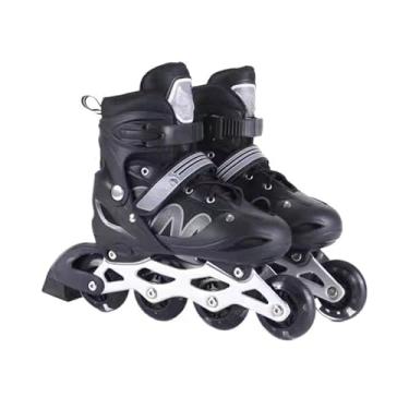 Imagem de Patins Roller Inline Ajustável Com Luz De Led(PRETO,38-41)