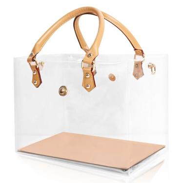 Imagem de KTNGY Bolsa de PVC transparente faça você mesmo, bolsa de mão feita à mão, conjunto de ferramentas de acessórios de artesanato, bolsa de presente de aniversário, feriado (A)