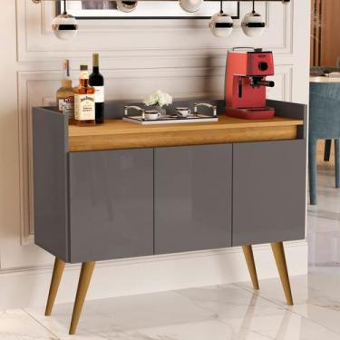 Imagem de Aparador Sala De Estar Retrô Buffet Cantinho Do Café Luxo 3 Portas Pra