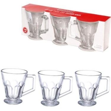 Imagem de Xícara de Vidro para CHÁ Casablanca 185ML Jogo com 3 Unidades Hauskraf