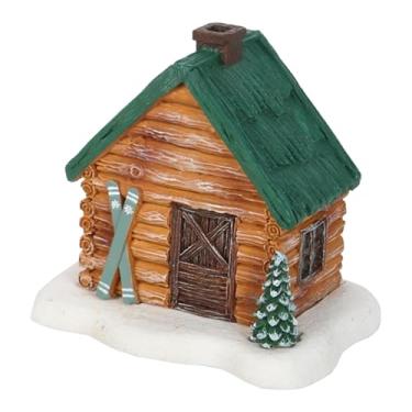 Imagem de Baoblaze Queimador de incenso em forma de cabana de Natal com chaminé, decoração de lareira, presente para mesa, estatueta de casa de vila natalina para ioga