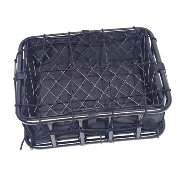 Imagem de YIJU Cesta traseira para bicicleta, cesta para bicicleta com forro, suporte para transporte de animais de estimação, bicicletas dobráveis