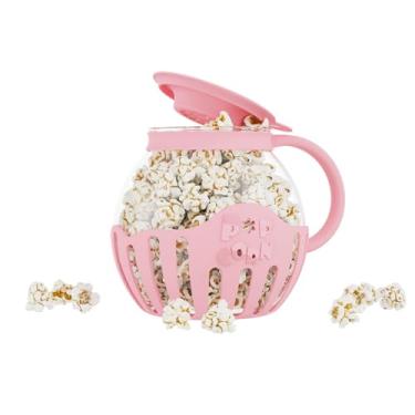 Imagem de FUNGTN Pote de pipoca de vidro para micro-ondas com vidro seguro para temperatura 2,25 QT Pote de pipoca original com tampa de silicone sem BPA lavável na lava-louças, C