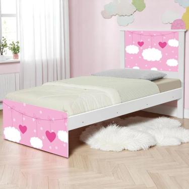 Imagem de Cama Solteiro Infantil 195x96cm Para Quarto Personagens Nuvem Menina K02 - D'rossi