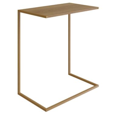 Imagem de Mesa Lateral 67cm Estrutura Dourada - Hanover