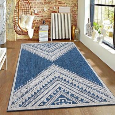 Imagem de Tapete de pátio para jardim exterior, tapete de campismo dobrável portátil resistente a raios UV antiderrapante tapete exterior terraço muito resistente para Caravana, varanda, alpendre J 50 x 80 cm